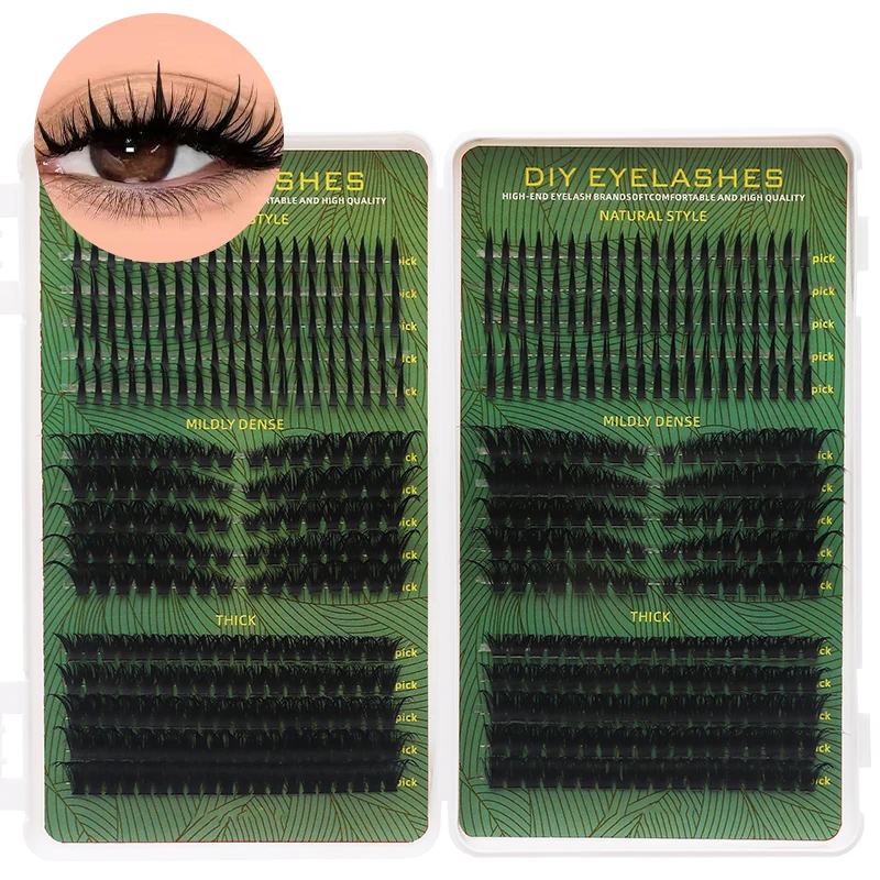 DIY Manga Spiky Cluster Wimpernverlängerungen, Natürliche Mega-Volumen Einzelne Vorgeschnittene Segmentierte Wimpern für Augen-Make-up zu Hause – Detail 14