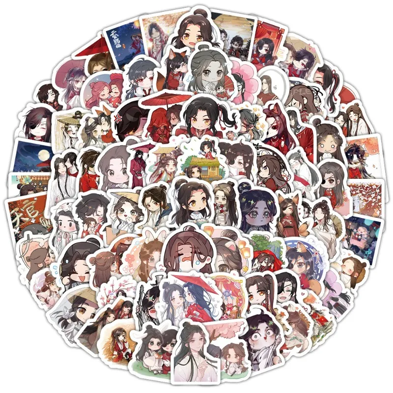 10/63/100PCS Heaven Official\'s Blessing Anime Stickers Decoration Suitcase Scrapbooking Laptop Phone Stationery Kid Sticker Gift