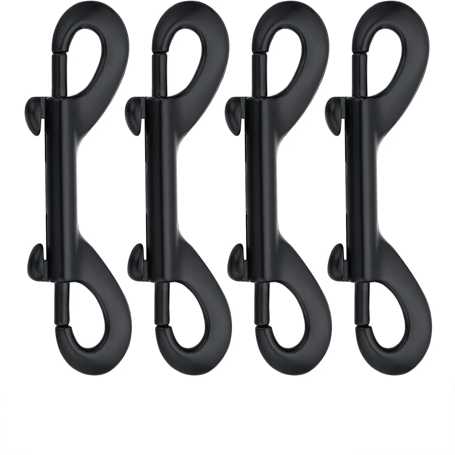 Double Ended Bolt Snaps  Black Trigger Clips Chain Metal Clips .5 Inch 4pcs