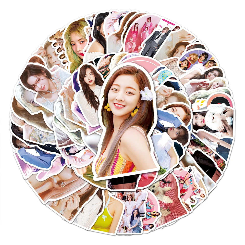 10/30/50PCS KPOP Koreanische Mädchen Gruppe Zweimal Aufkleber Kreative Trendy Graffiti DIY Gepäck Laptop Telefon Fall abziehbilder Mädchen Spielzeug Geschenk