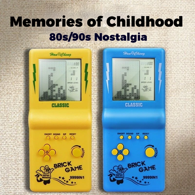 レトロクラシック80年代90年代大画面携帯ゲーム機-子供向けポータブル電子玩具-内蔵ゲーム付き