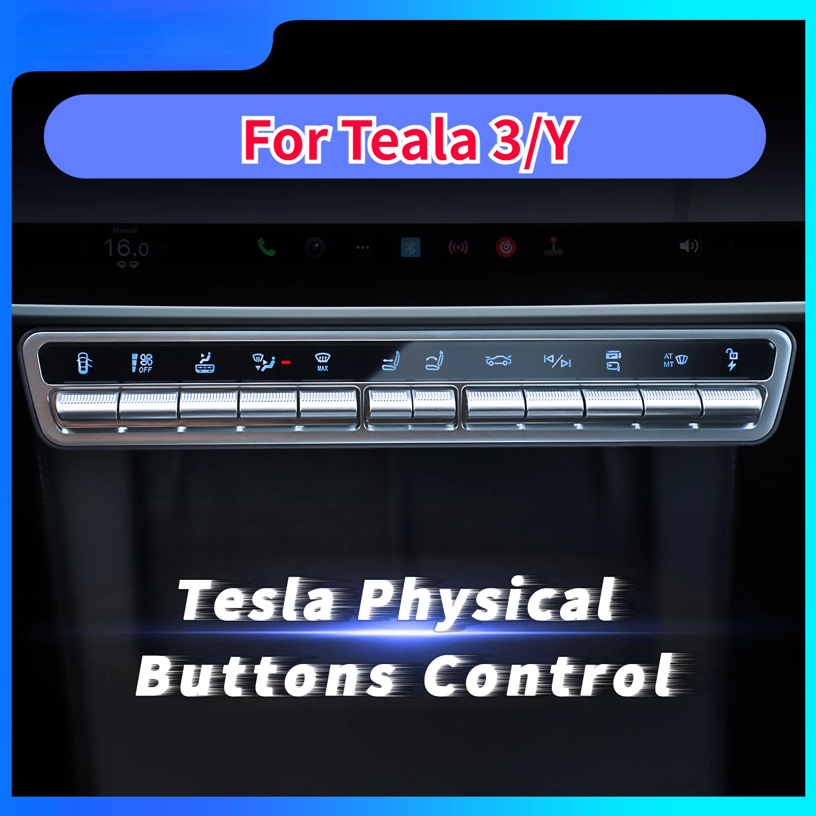 For Tesla Model 3 Y 2019-2023 2024 Physical Control Button Tesla Accessories Multi-function Center Control Panel Switch Buttons