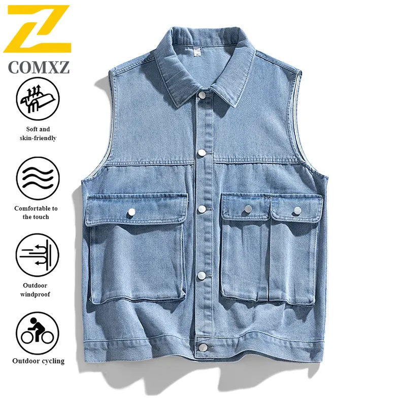 EIAO النمط الياباني سترة جينز الشارع الشهير الخريف مقاومة للماء يندبروف الأشعة فوق البنفسجية حماية التخييم التنزه سترة العمل متعددة المواسم #4