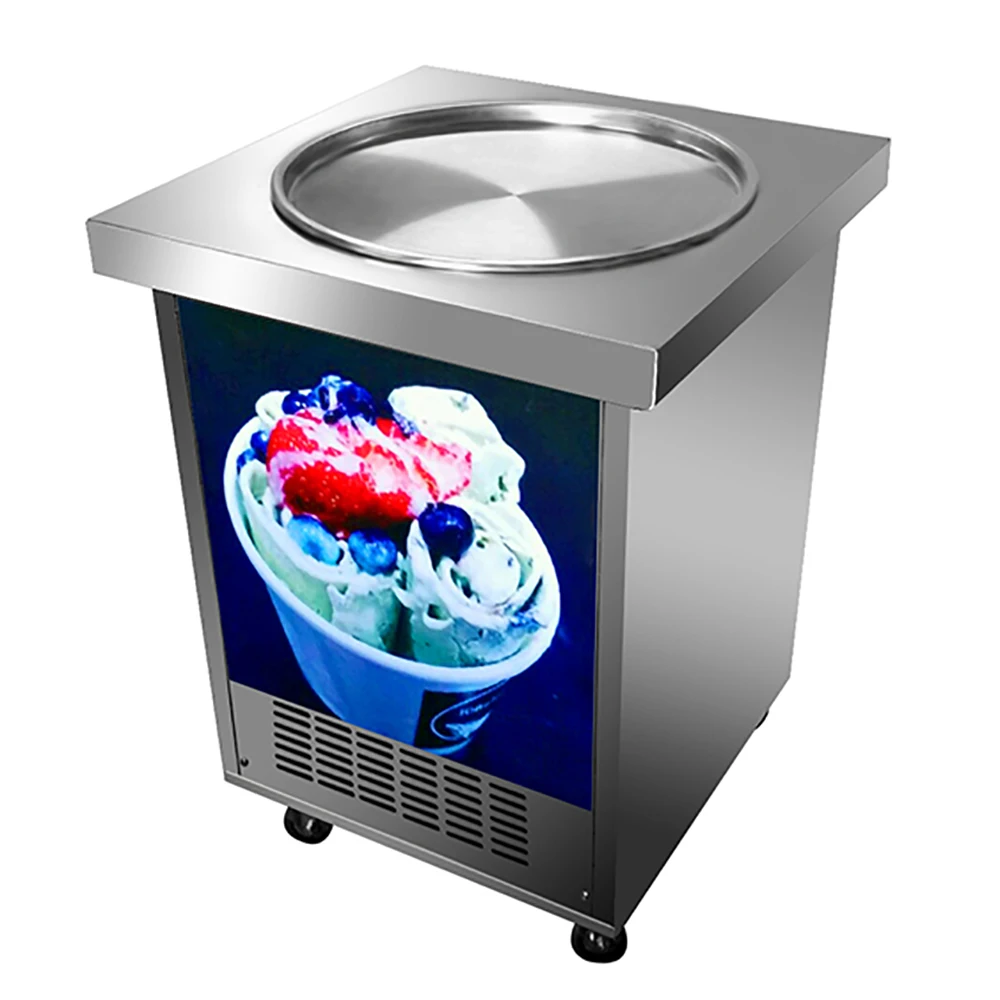 Wholesale Price Snacks Fried Roll Ice Cream Machine Fried Yogurt Machine Flat Pan Fried Ice Cream Roller Machine