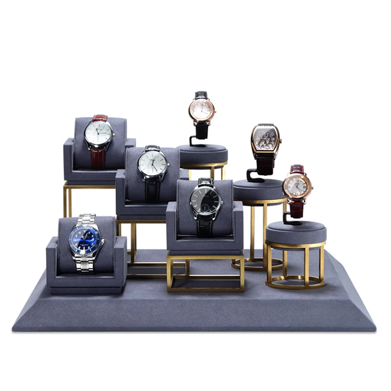 

New high-end watch display window counter display props store watch bracelet pillow display live