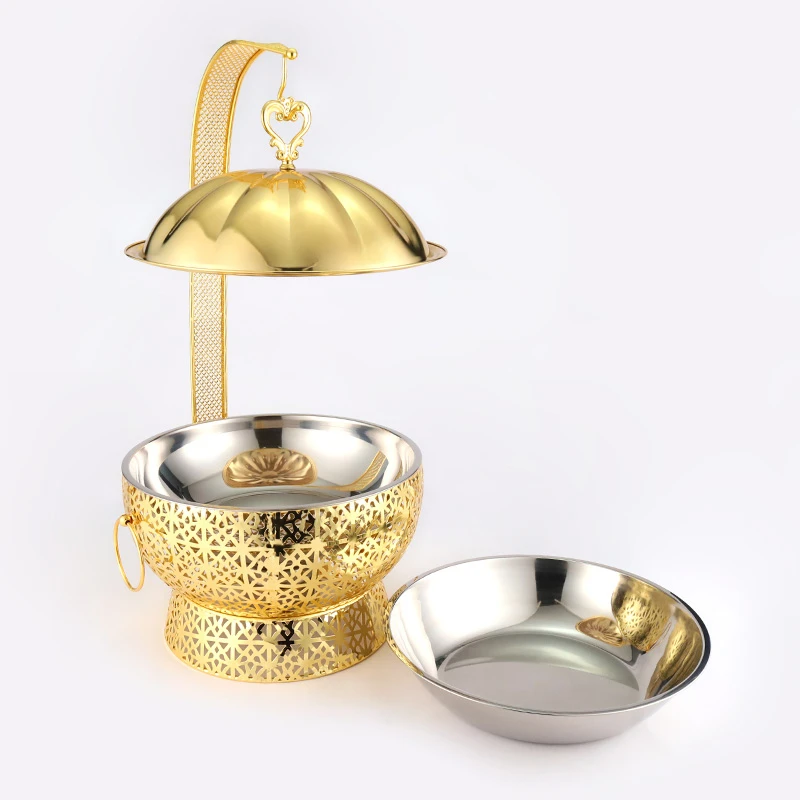 gold stainless steel buffet food warmer