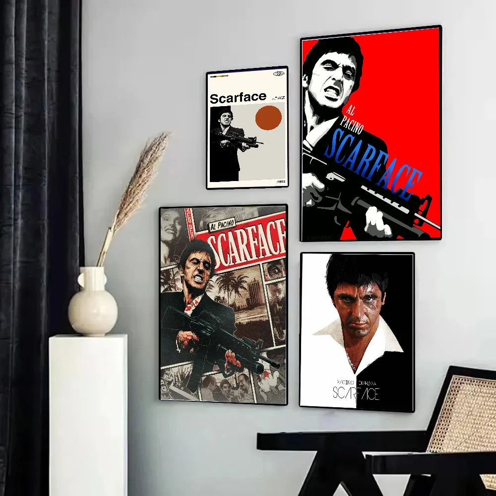 Scarface Tony Montana Poster Posters Kraft Paper Vintage Poster Wall Art Painting Study Aesthetic Art Small Size Wall Stickers