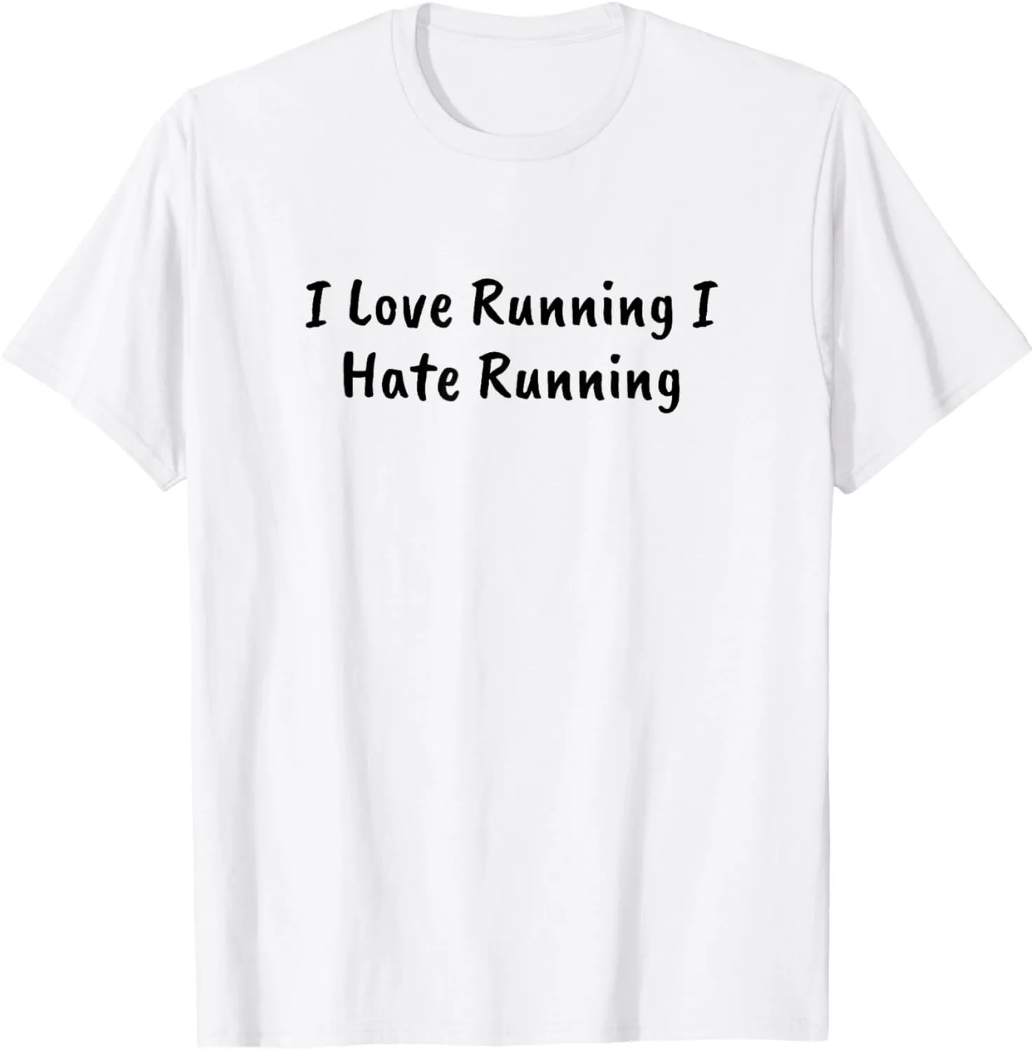 Funny Sarcastic Mens I Hate Running Tshirt Marathon Runner Fitness Workout Tee for Guys Custom Printed Short Sleeve Shirts Y2k