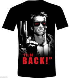 Cool Shirt Designs Short Sleeve Christmas T Shirt Terminator I Ll Be Back Schwarzenegger T 800 Maglia Shirt For Men