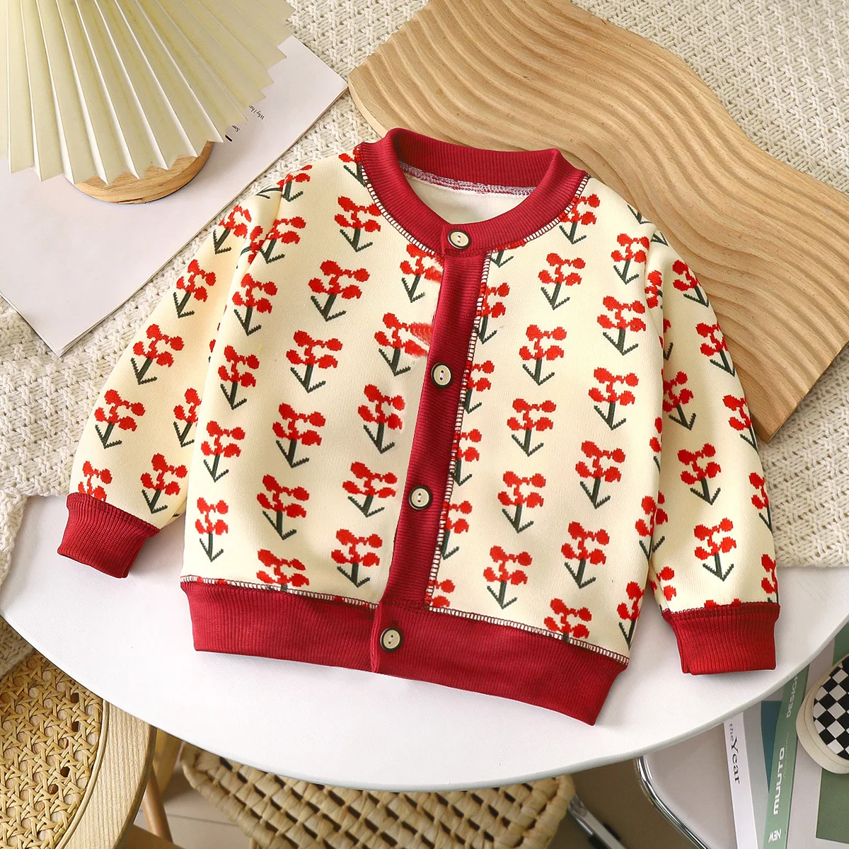 2023 New Autumn Winter Children\'s Coat Knitted Jackets Boys Girls Sweater Warm Cardigans Baby Thickened Outer Sweaters