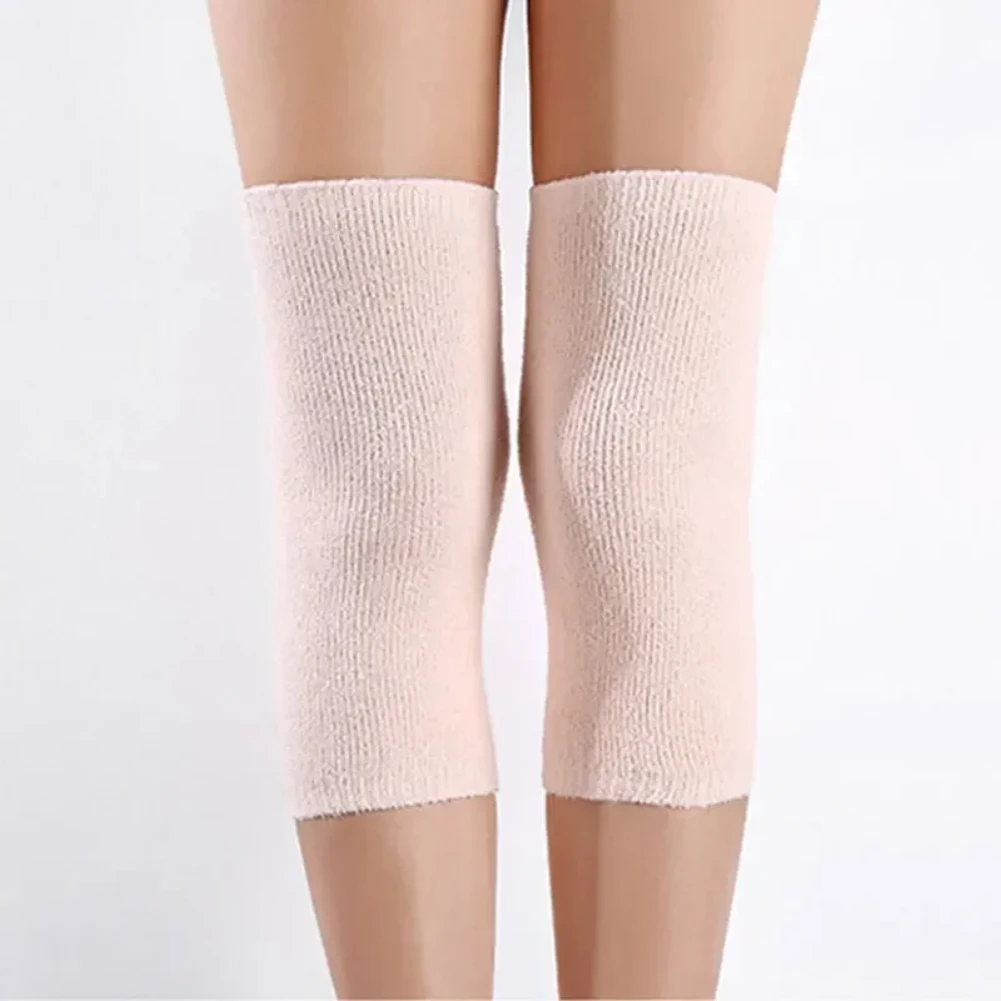 1 paio di ginocchiere lunghe in cashmere caldo, supporto per ginocchio in lana, uomo, donna, ciclismo, allungamento, protezione