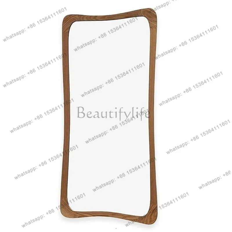 

Medieval style wooden floor mirror French retro full-length mirror simple American style