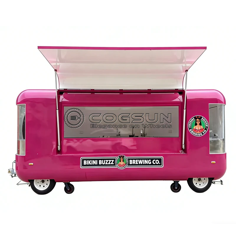 

Cogsun Professional Coffee Kiosk Food Kiosk Trailer for Sale Fully Equipped Mobile Kitchen Pizza Oven for Street Vending USA