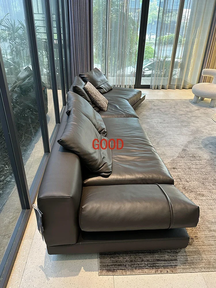 Wohnzimmer Echt leder Daunen sofa modernes Licht Luxus erste Schicht Rindsleder