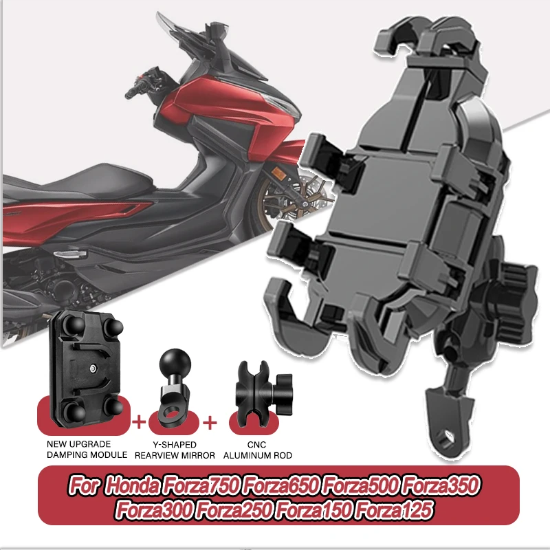 

ForHonda Forza750 Forza650 Forza500 Forza350 300 250 Forza150 125 360° Adjustable Motorcycle Phone Holder Mount Bracket Stand