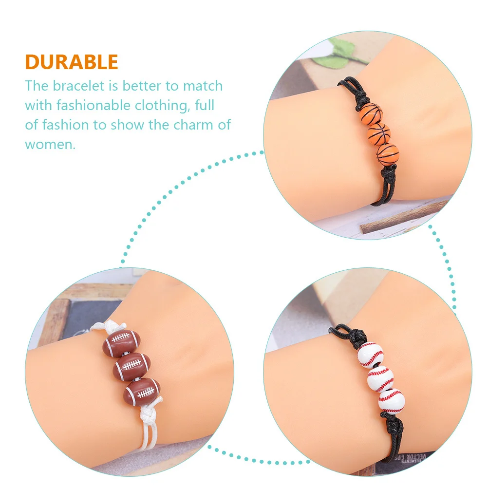 

8 Pcs Wristbands Silicone Bracelet Sports Basketball Baseball Bracelets Jewelry Charm for