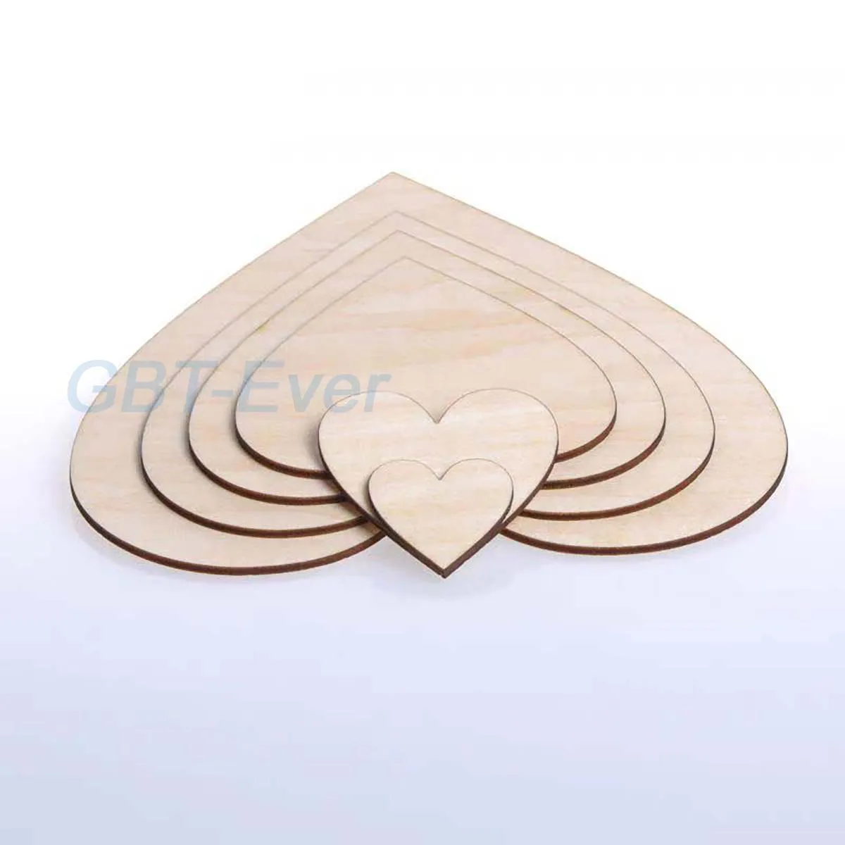 5/10/20Pcs 30-150mm Blank Heart Wood Slices Wood Love Heart Shape Wedding Holiday Decorations Crafts DIY Birthday Party Supplies