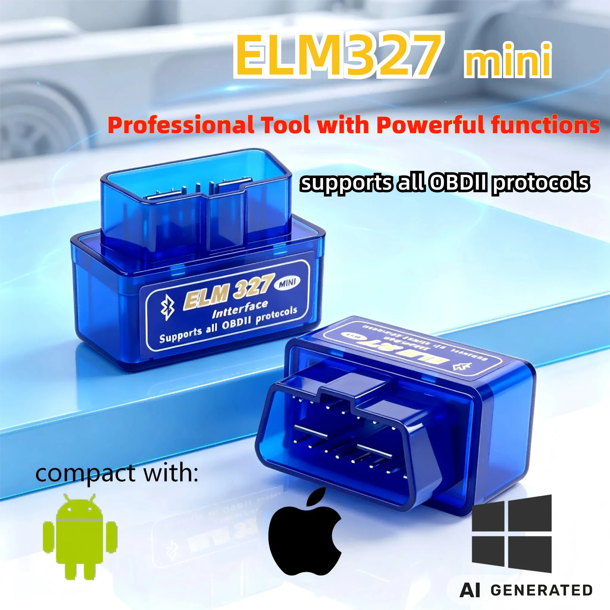 Bluetooth ELM327 V2.1 V1.5 OBD2 OBDII Fault Detector Diagnostic Tool Code Reader Mini Car Universal Scanner on Phone/Computer