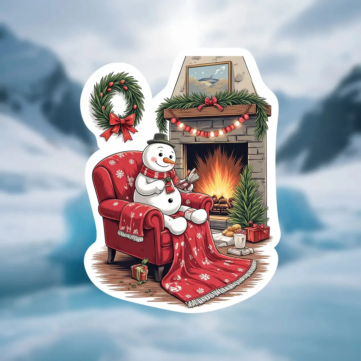 

Snowman Sticker Waterproof Vinyl Decal for Car Laptop Motorcycle Holiday Decoration Cute Festival Gift