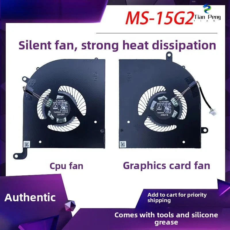 

Original Brand New 4PIN Cooling Fan for MS-15G2 MS-15G1 Creator Z16P B12U Series Laptop Replacement