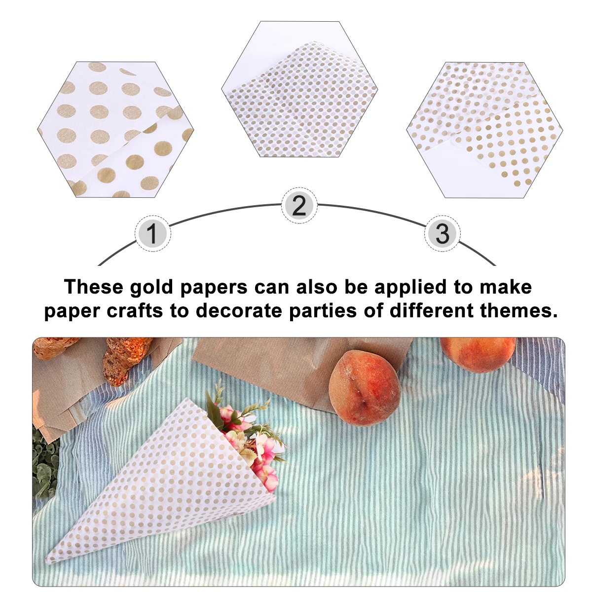 

Floral Wraps Gold Pentagram Paper Beautiful Packing Star Tissue Durable DIY Production Gift