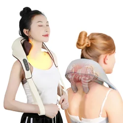 Electric Neck And Back Massager Wireless Neck And Shoulder Kneading Massage Pillow Trapezius Neck Cervical Back Massage Shawl