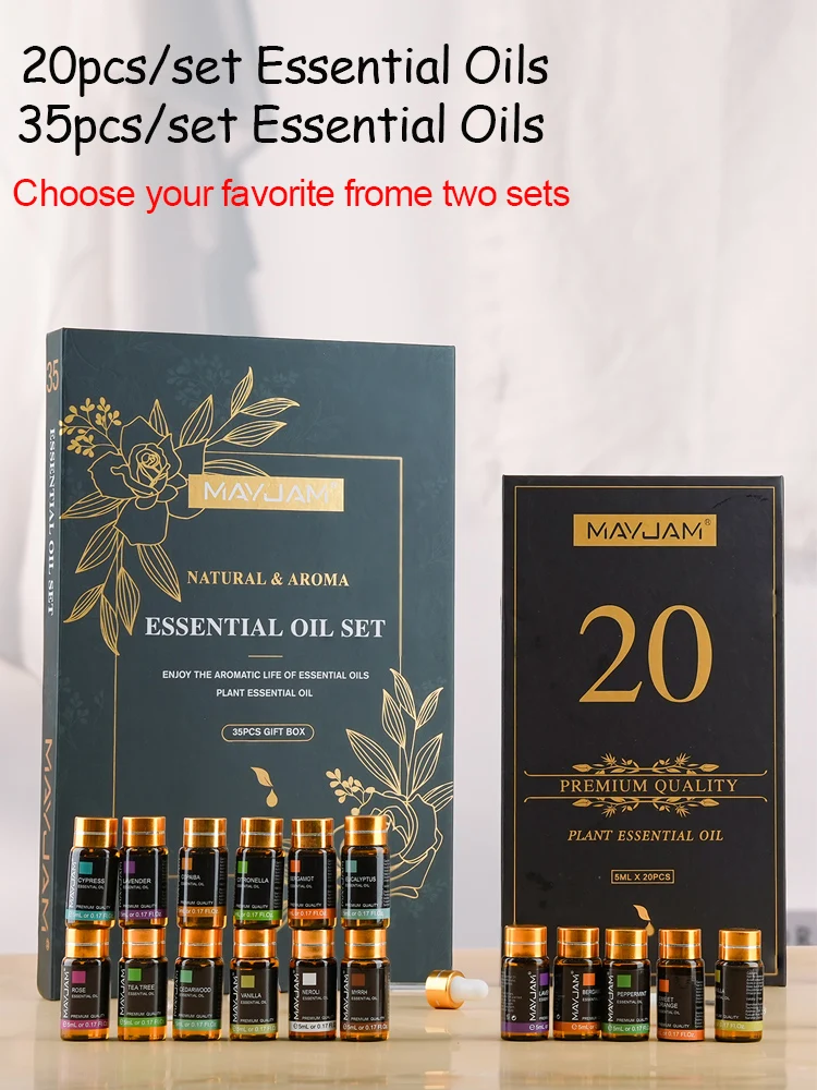 MAYJAM ätherische Öle Kit für Luftbefeuchter Diffusor 20PCS 35PCS Lavendel Jasmin Eukalyptus Vanille Sandalholz Bergamotte Teebaum Zimt Zitronengras Rosemarin Klare Salbei Kamille Aroma Kerze machen