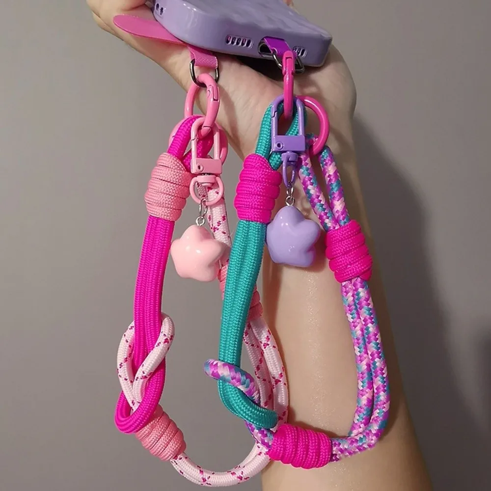 

Star Keychain Woven Phone Strap Detachable Braid Mobile Phone Lanyard Anti Lost Short Mobile Phone Charm Phone Case Hanging