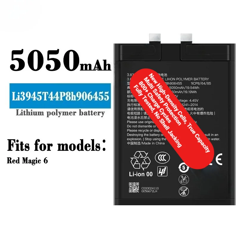 Li3945T44P8h906455 for ZTE Red Magic 6 Phone Battery 0 Cycle  High Capacity Battery Replacement Bateria Grade A Cell with Tools