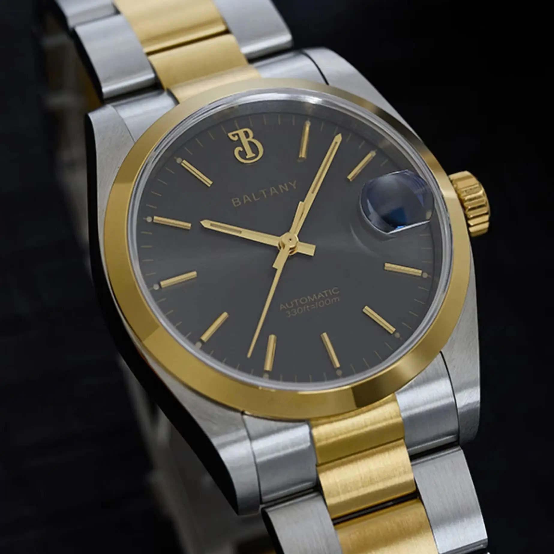 Baltany Men Automatic Watch Pilot 36MM Mechaical Wristwatch Sapphire Mirror 100M Waterproof C3 Luminous NH35