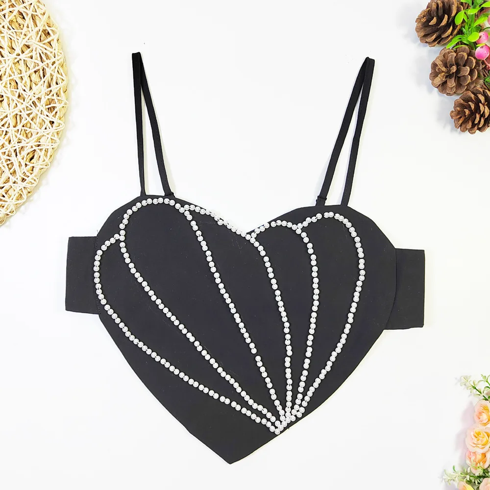 

Love Pocket Wear Sweet Cute Nightclub Heart Shaped Camis Women New Fashion Sexy Sleeveless Short Bustier Corset Crop Tops L470