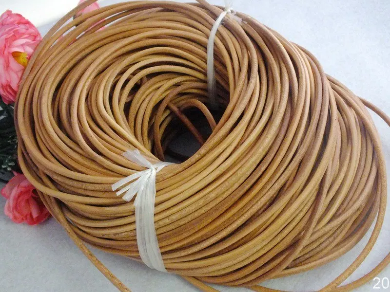 100M /4MM  High Quality Genuine Leather Cord  Brown Necklace Jewelry Accessories