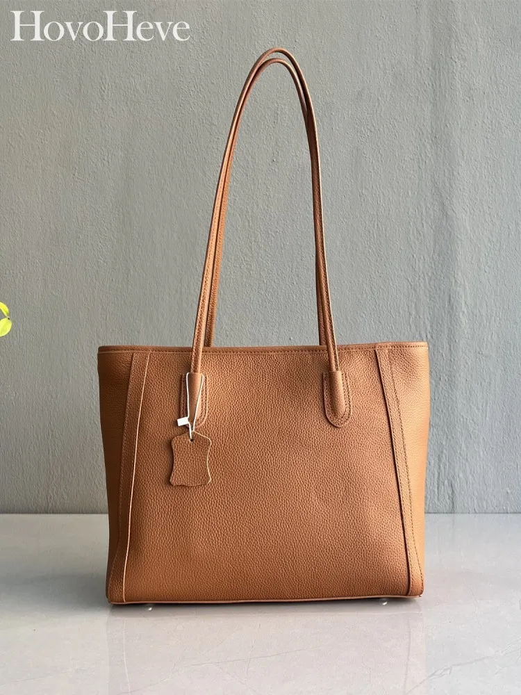 Ladies Office Tote Handbag Single Shoulder Versatile Casual Large Capacity Zipper Genuine Leather Fashion Crossbody Underarm Bag