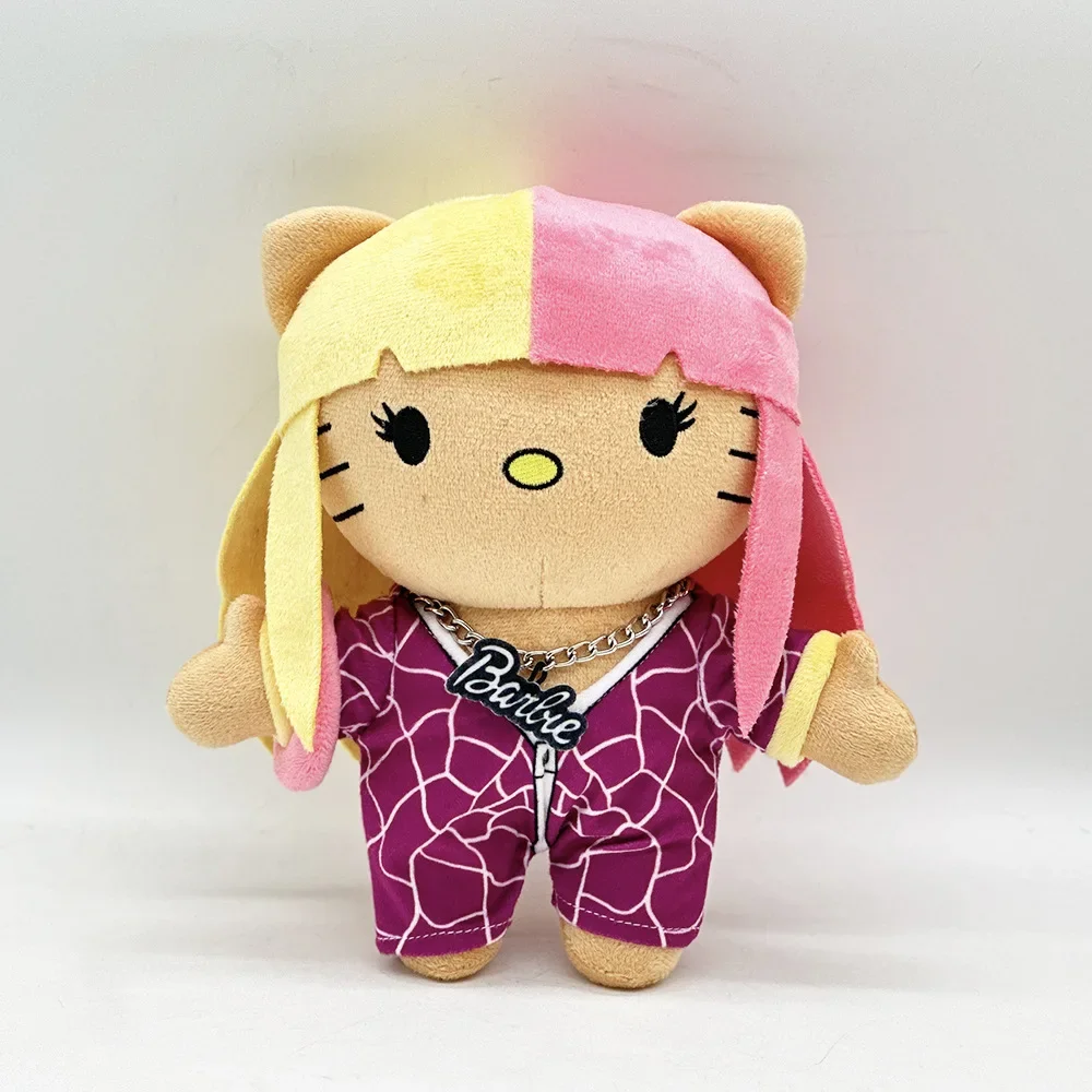 Nuovo Hello Kitty Kanye Cat Peluche Travis Scott Peluche Anime Peluche Bambola con vestiti Riempiti Morbido Peluche Regalo di compleanno per bambini