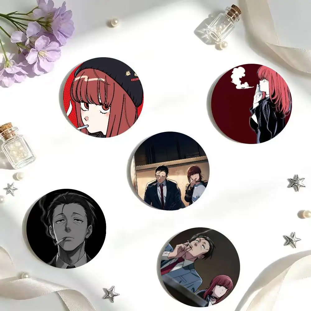 Smoking Behind Supermarket Badges 25 32 44 58 75 mm Round Cosplay Pin Bag Decor Fans Collect Friends Gifts Brooch Souv