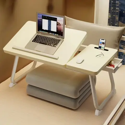 조정 가능한 각도 노트북 침대 책상 접이식 휴대용 노트북 무릎 작업 책상 전화 홀더, 침대 쓰기 테이블 작업 책상
