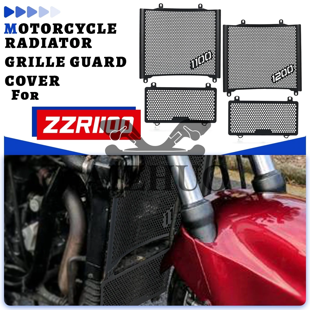 

For Kawasaki ZZR1200 ZX-12 ZZR1100 Ninja ZX-11 1989-2006 2005 Radiator Guard Grille Cover Oil Cooler Protector Moto Accessories
