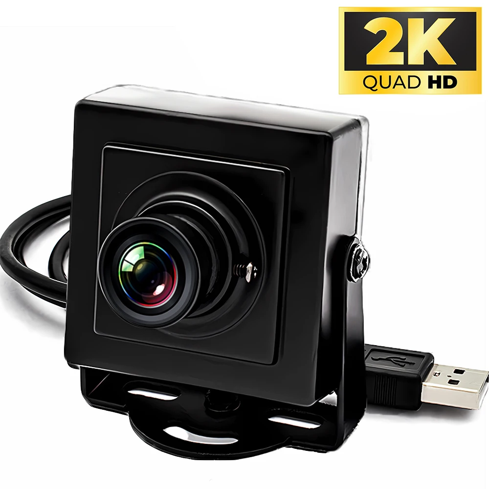

WGWK 2K 30FPS USB PC Video Camera Low Latency With 3.56mm 76 Degree No Distrotion M12 Lens Plug Play Live Streaming UVC Webcam