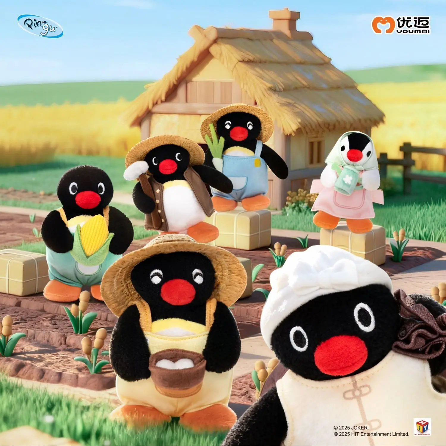 

Youmai Genuine Pingu Happy Farm Plush Blind Box |Lovely Farmer Toy Design | Trending IP Peripheral Unisex Daily Collectible Gift