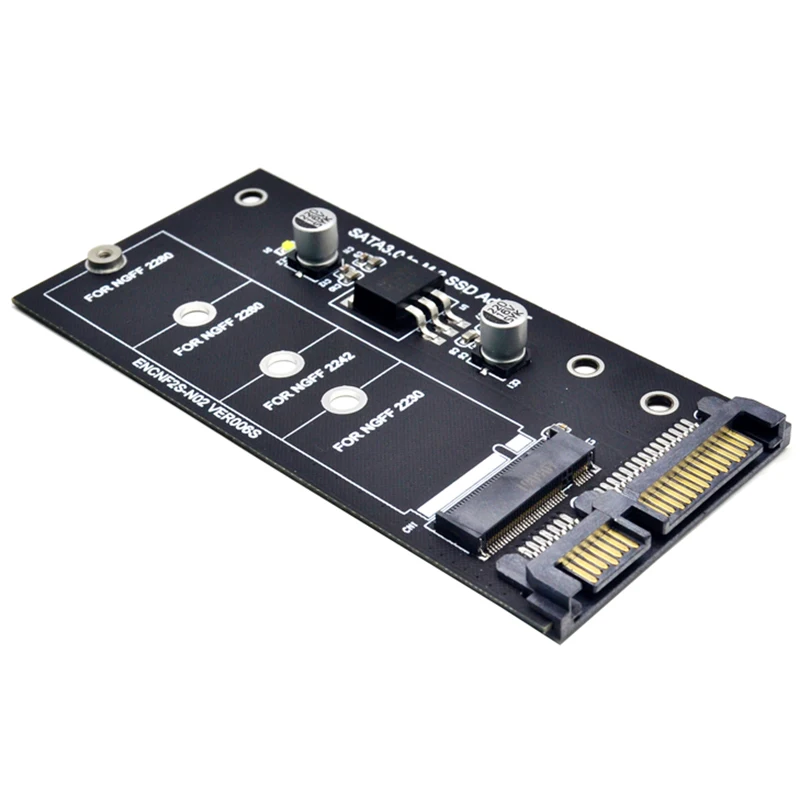 NGFF M.2 อะแดปเตอร์ M2 SATA3 Raiser M.2 ไปยังอะแดปเตอร์ SATA SSD M2 ไปยัง SATA Expansion Card B Key สนับสนุน 30/42/60/80 มม.