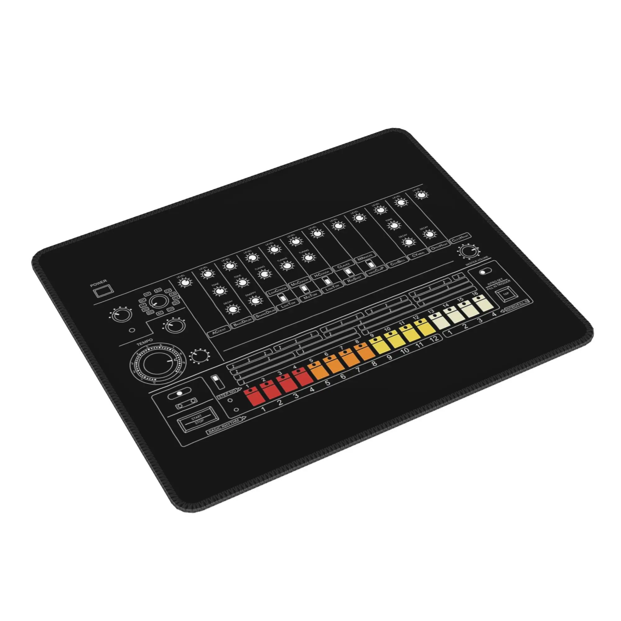 808 Vintage Drum Machine for Electronic Musician Mouse Pad C