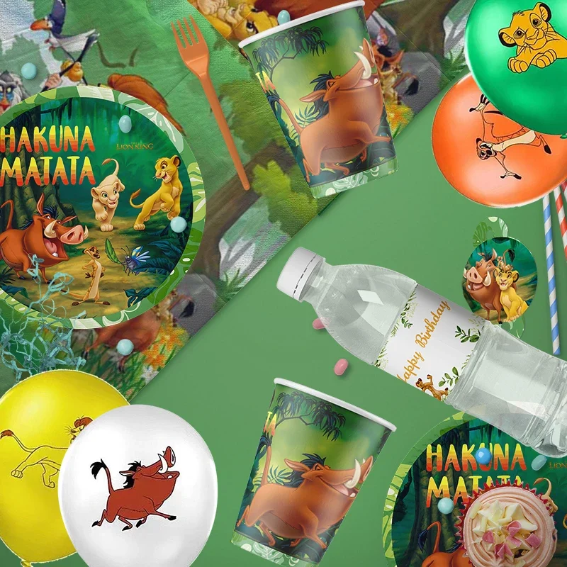 

Cartoon Disney The Lion King Theme Party Supplies Tableware Cup Plate Topper Kid Baby Girls Birthday Party Decoration Baby Showe