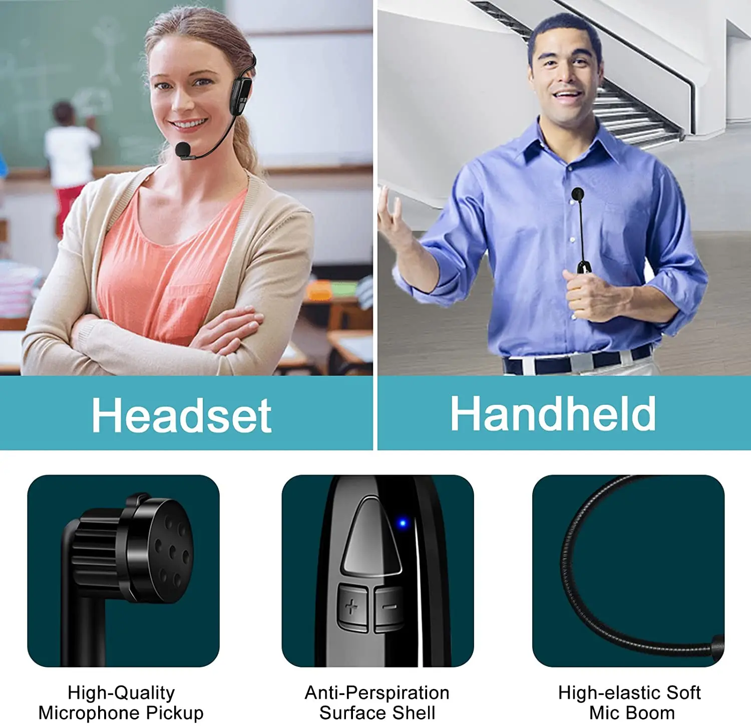 XIAOKOA 2,4G беспроводной микрофон гарнитура микрофон для усилителя голоса динамик караоке компьютер обучение встречи йога пение