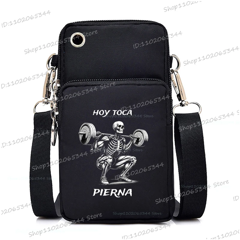 Calacas Chidas de tela Oxford para gimnasio, Mini cartera para teléfono, bolso de hombro cuadrado multifuncional, bolso cruzado informal con esqueleto para hombre y mujer
