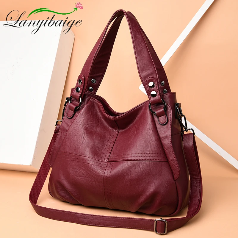 

New Plaid Pattern Ladies Handbag Soft Leather Shoulder Bag Designer Brand Lady Messenger Packet Large Capacity Travel Pack