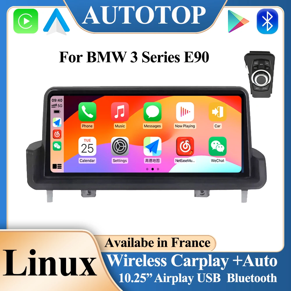 AUTOTOP 1920*720P Touch Screen Car Multimedia Player for For BMW E90 E91 E92 E93 Wireless CarPlay Android Auto Linux Autoradio