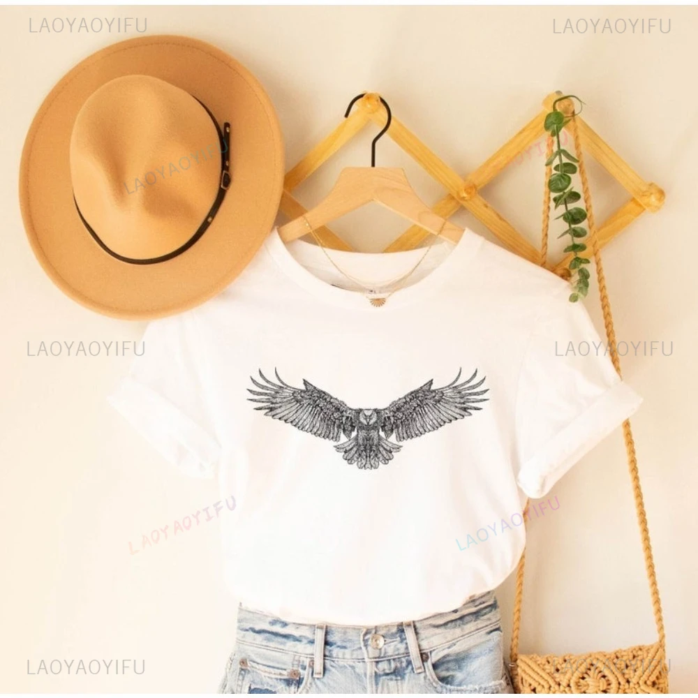 Native American Heritage Month Aztec Eagle Graphic Printed TShirt Casual Fashion Loose Harajuku Women Streetwear Man T Shirt