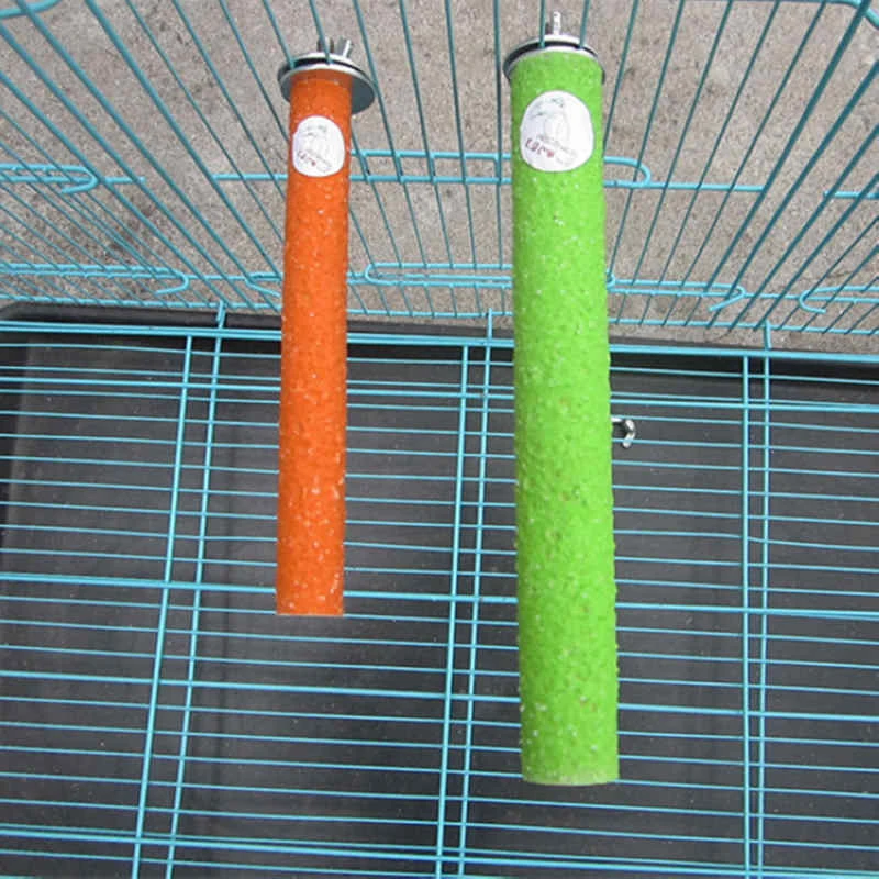 Pet Paw Grinding Wooden Scrub Stick Parrot Perches Sand Platform Bird Parakeet Parrot Chew Toys Grinder Rod Gripper Pet Supplies