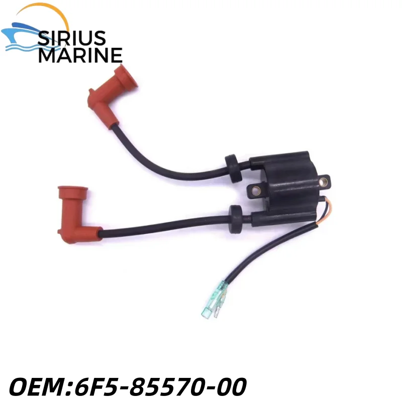 Outboard motor parts For YAMAHA 2 Stroke 9.9/13.5/15/20/25/40HP Ignition Coil Assy 6F5-85570-00