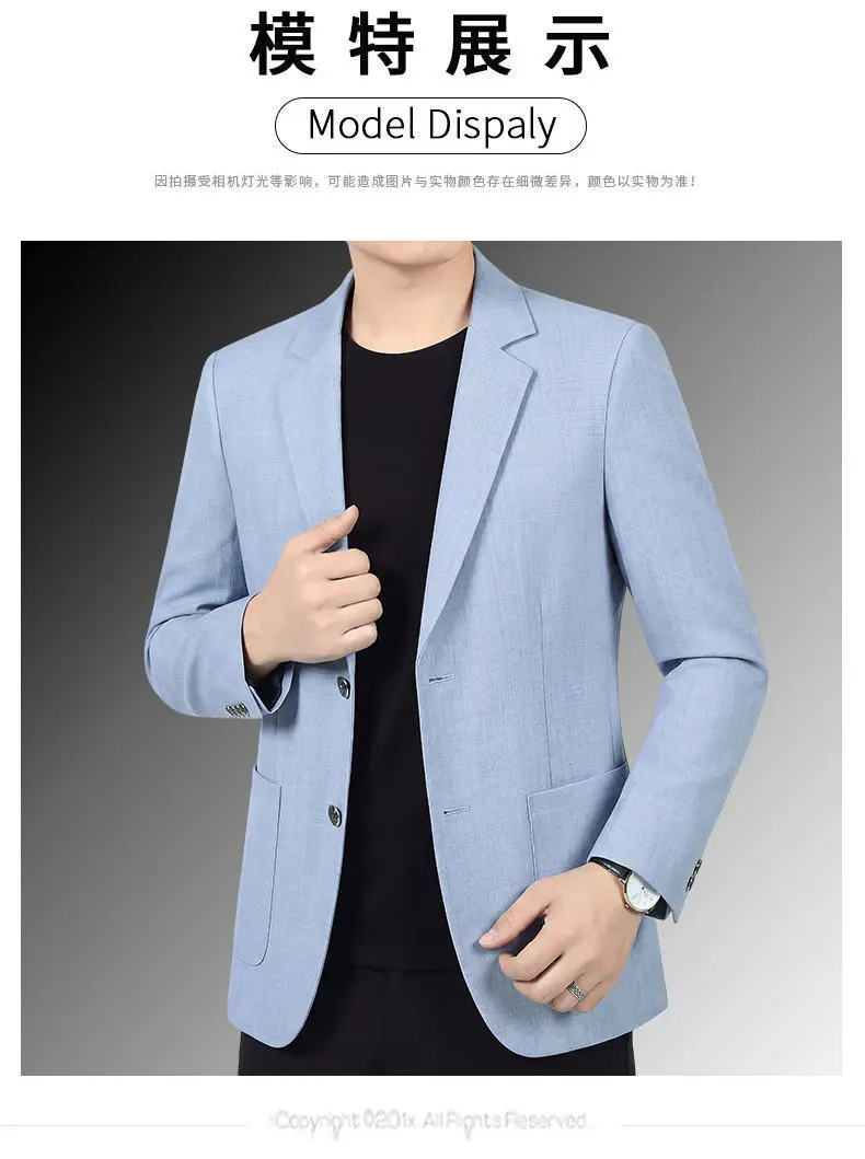 30% Leinen-Blazer - Stilvoller Business-Anzug für Herren im Britischen Gentleman-Stil, Trendiger Atmungsaktiver und Vielseitiger Casual-Blazer – Detail 8